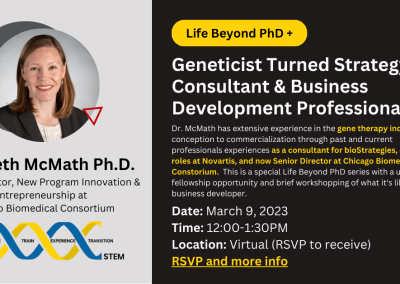 Geneticist Turned Strategy Consultant & Business Development Professional