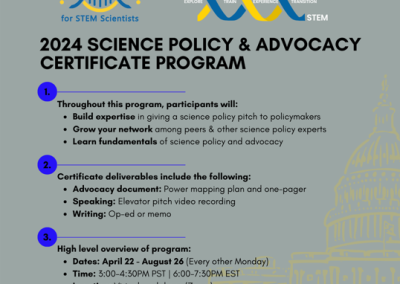 Science Policy and Advocacy Certificate Program (2024)